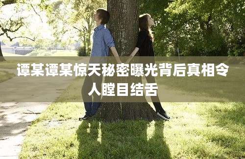 谭某谭某惊天秘密曝光背后真相令人瞠目结舌