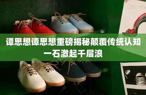 谭思想谭思想重磅揭秘颠覆传统认知一石激起千层浪