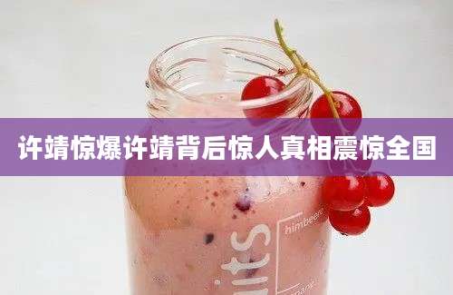 许靖惊爆许靖背后惊人真相震惊全国