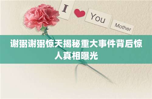 谢弼谢弼惊天揭秘重大事件背后惊人真相曝光