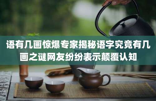 语有几画惊爆专家揭秘语字究竟有几画之谜网友纷纷表示颠覆认知